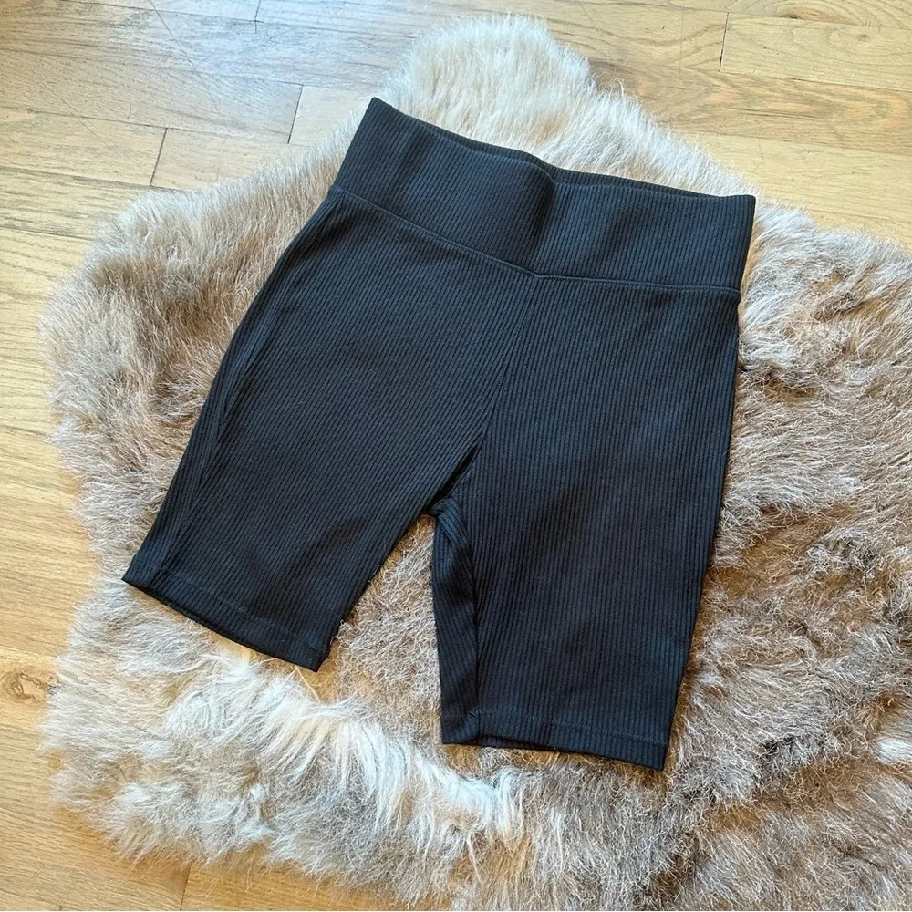 Rag & Bone Rib Knit Ribbed Bike Shorts - Size Small - Black - Perfect Condition! - Picture 2 of 8